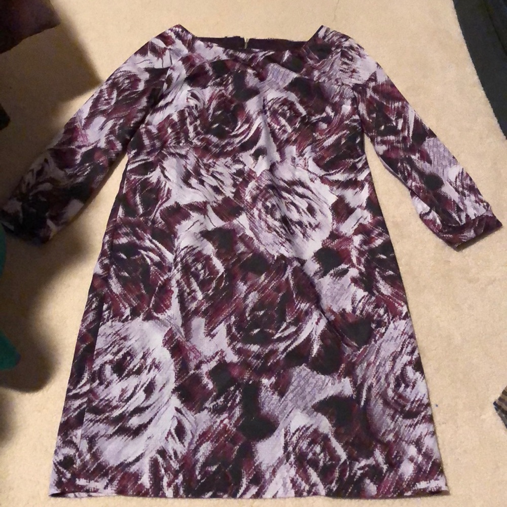 BRAND NEW Ann Taylor Burgundy Floral Print Dress 2